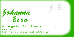 johanna biro business card